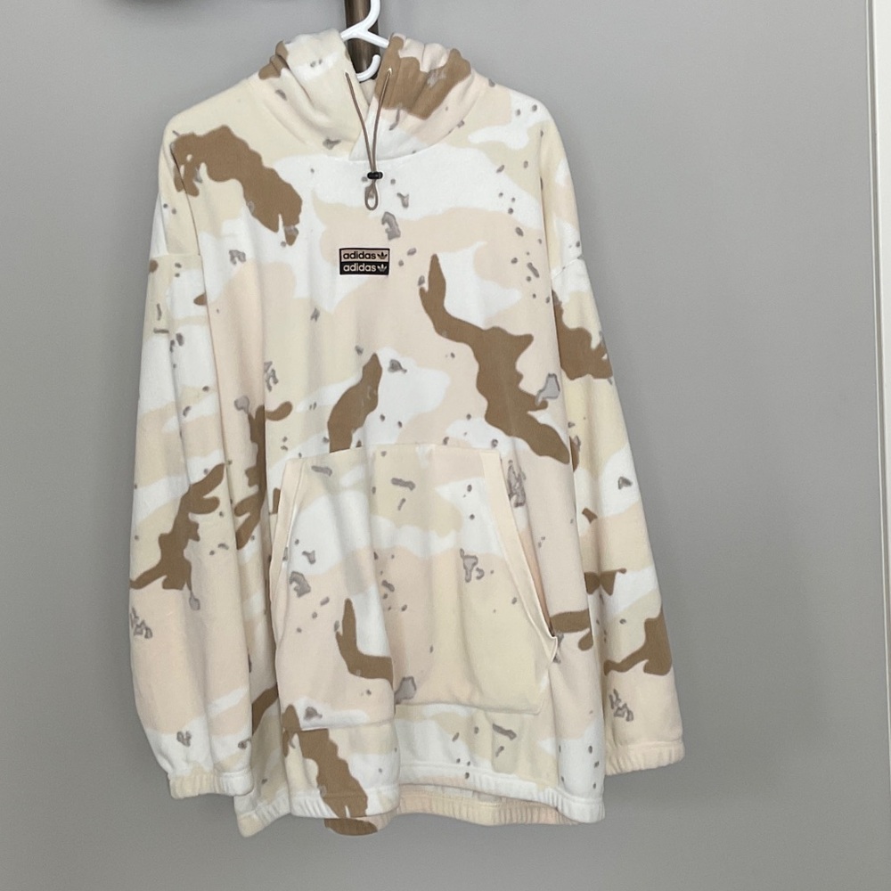 Adidas Cream and Brown Hoodie